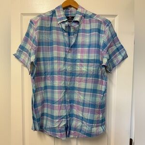 Vineyard Vines Men's Plaid Classic Fit Murray Short Sleeve Shirt Size M